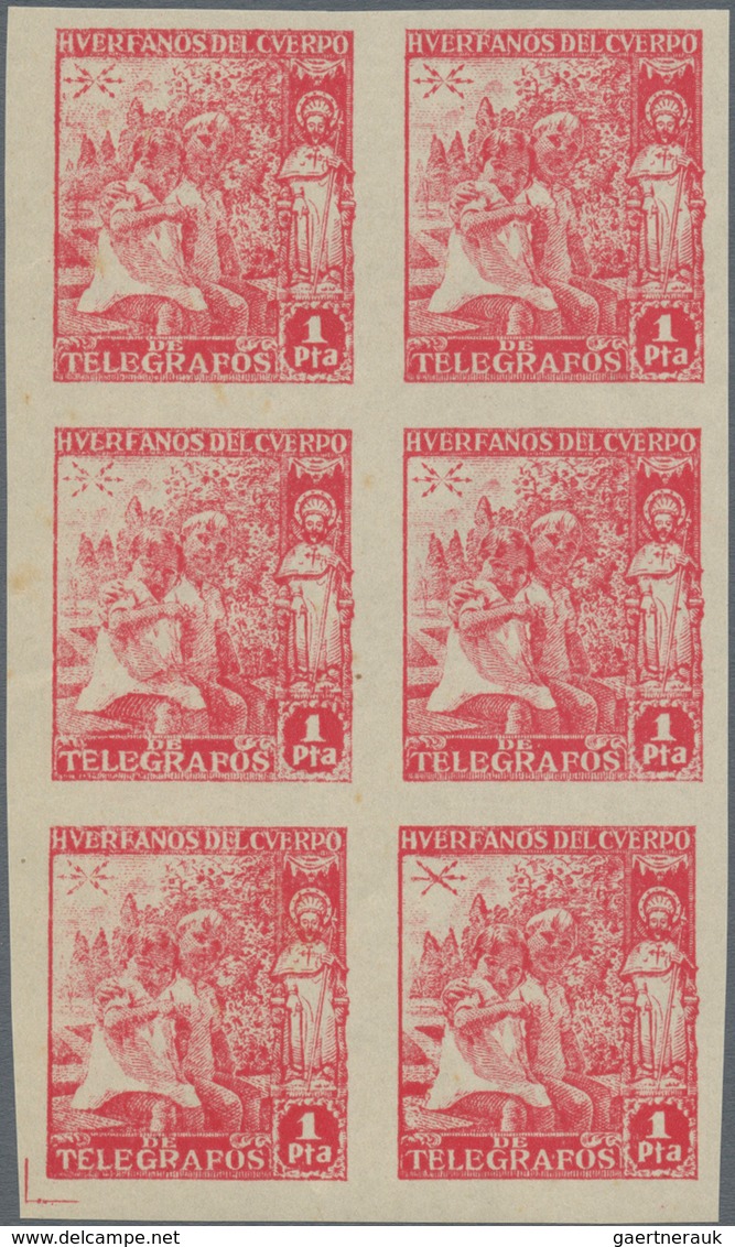 Spanien: 1930/1945 (ca.), unusual large accumulation BACK OF THE BOOK ISSUES mostly on stockcards in