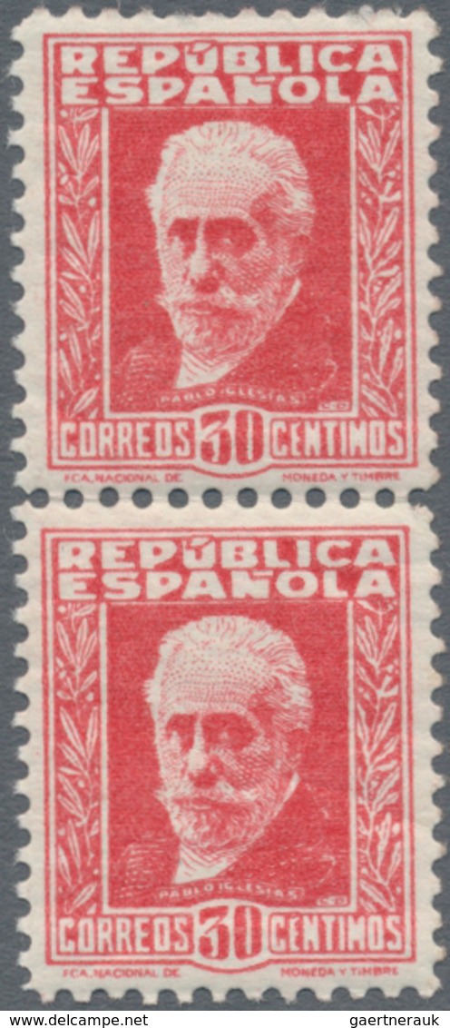 Spanien: 1932, Pablo Iglesias 30c. Carmine Perf. 11¼ Without Control Number In A Lot With Approx. 1. - Covers & Documents