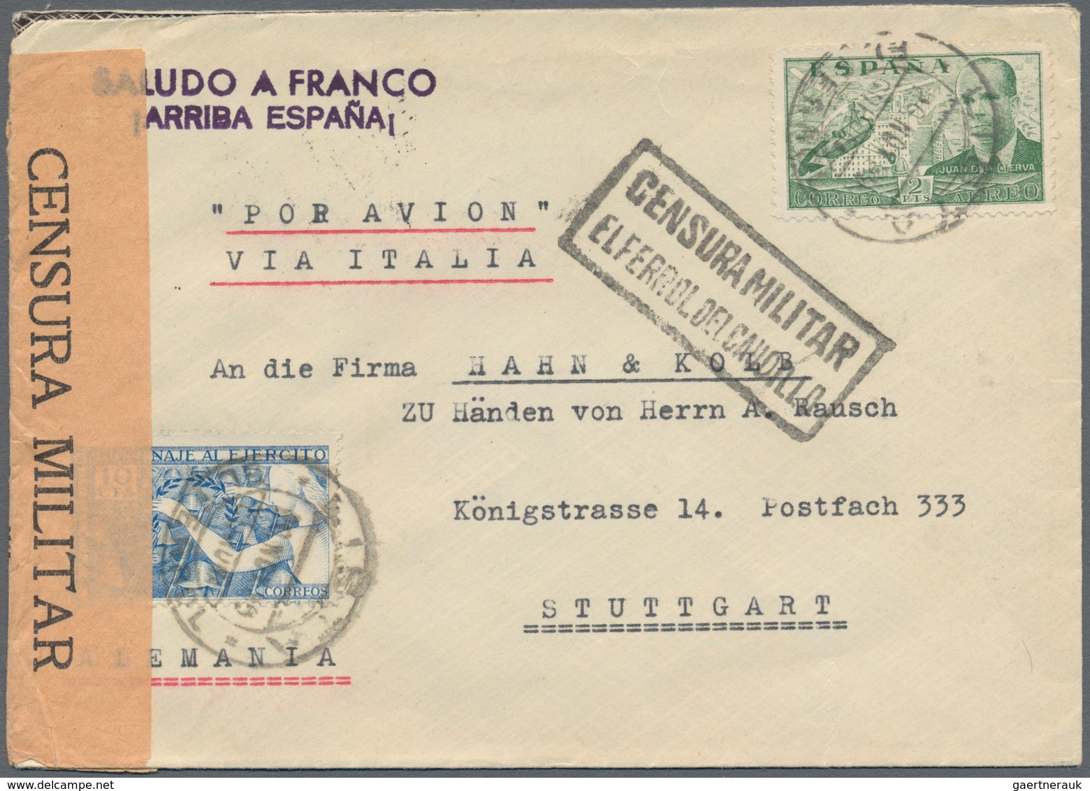 Spanien: 1937/1945, Sammlungsbestand Von Ca. 70 Zensur-Belegen (u.a. Div. Doppelzensuren) Aus Dem Sp - Brieven En Documenten