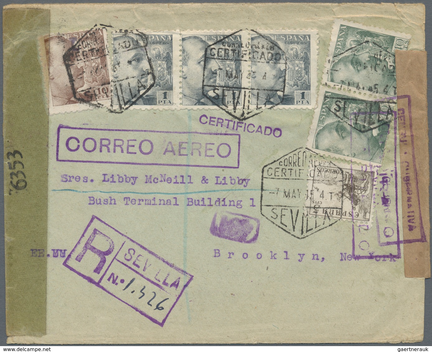 Spanien: 1937/1945, Sammlungsbestand Von Ca. 70 Zensur-Belegen (u.a. Div. Doppelzensuren) Aus Dem Sp - Cartas & Documentos