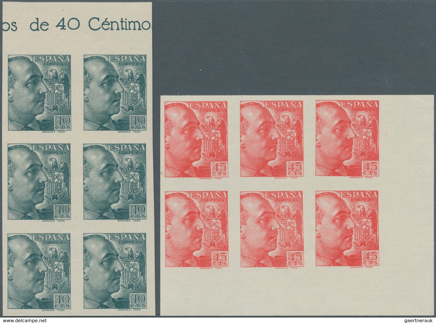 Spanien: 1939/1940, General Franco Definitives (‚Sanchez Toda‘) Four Different Values In A Lot With - Covers & Documents