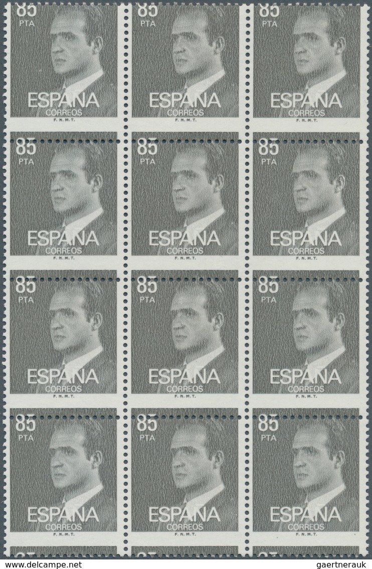 Spanien: 1981, King Juan Carlos I. 85pta. Grey In A Lot With About 300 Stamps All With ERRORS In Pri - Lettres & Documents