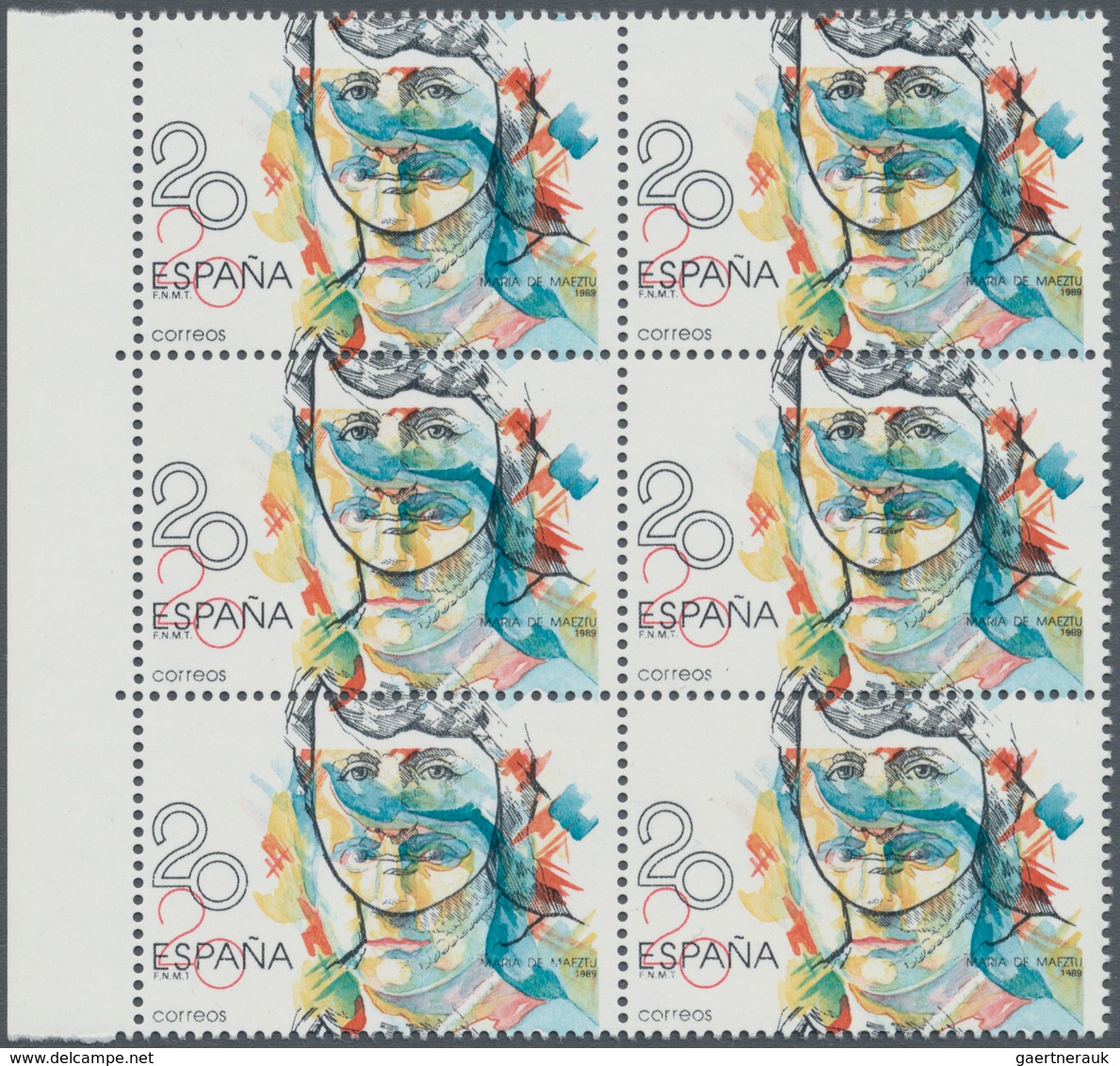 Spanien: 1988, Prominent Woman 20pta. ‚Maria De Maeztu‘ In A Lot With About 250 Stamps All With ERRO - Covers & Documents