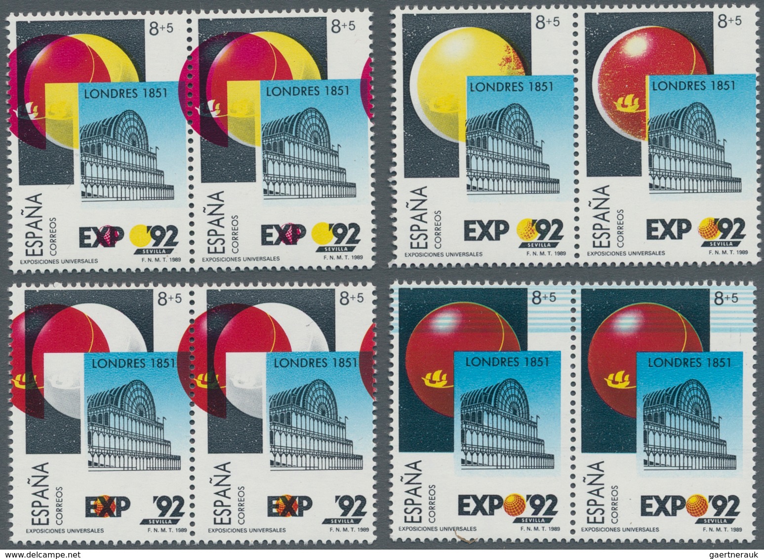 Spanien: 1989, EXPO '92 Sevilla 8+5pta. 'Cristal Palace London' In A Lot With Approx. 1.000 (!) Stam - Covers & Documents