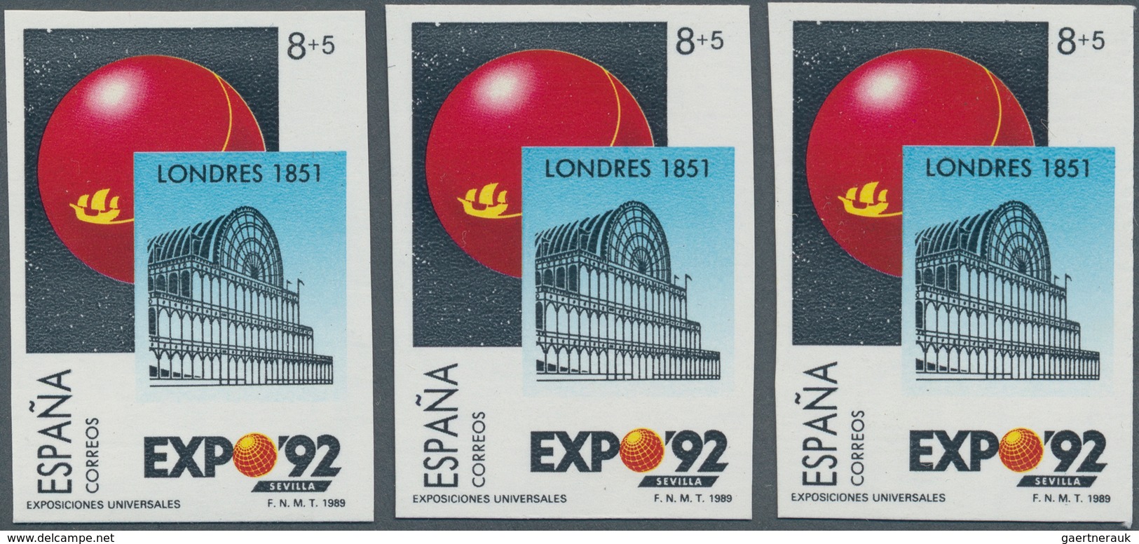 Spanien: 1989, EXPO '92 Sevilla 8+5pta. 'Cristal Palace London' In A Lot With Approx. 270 Stamps All - Covers & Documents