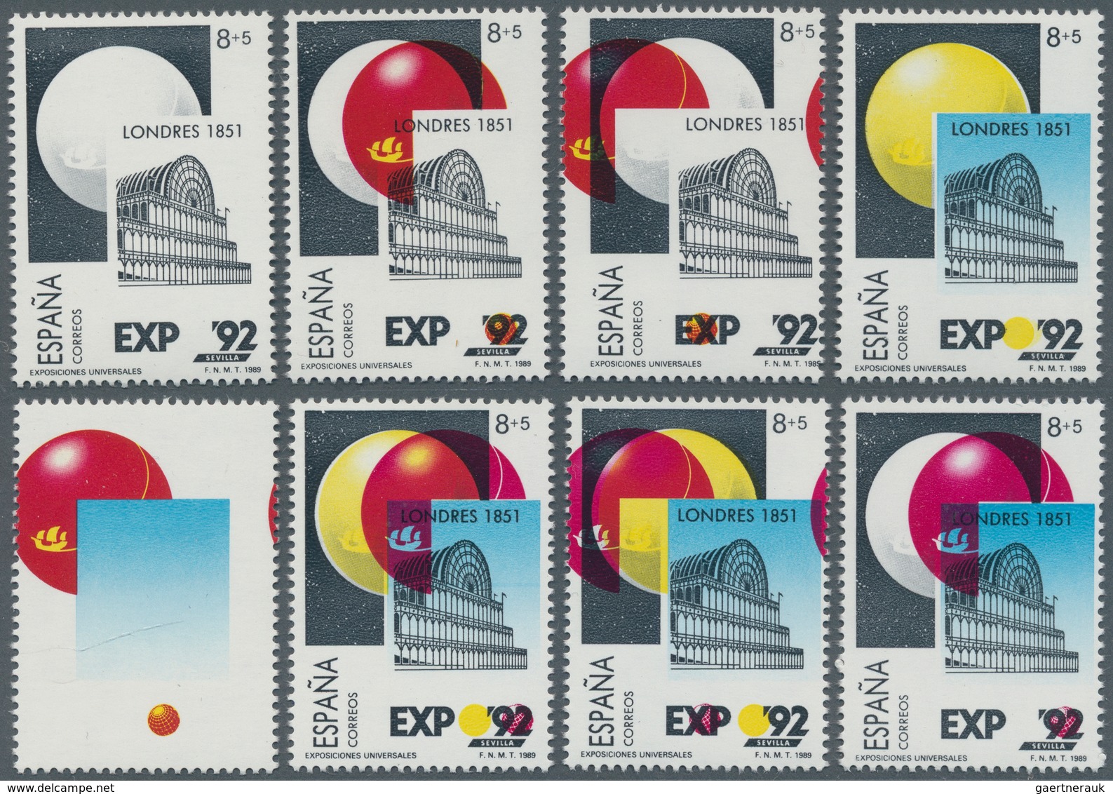 Spanien: 1989, EXPO '92 Sevilla 8+5pta. 'Cristal Palace London' In A Lot With Approx. 270 Stamps All - Covers & Documents