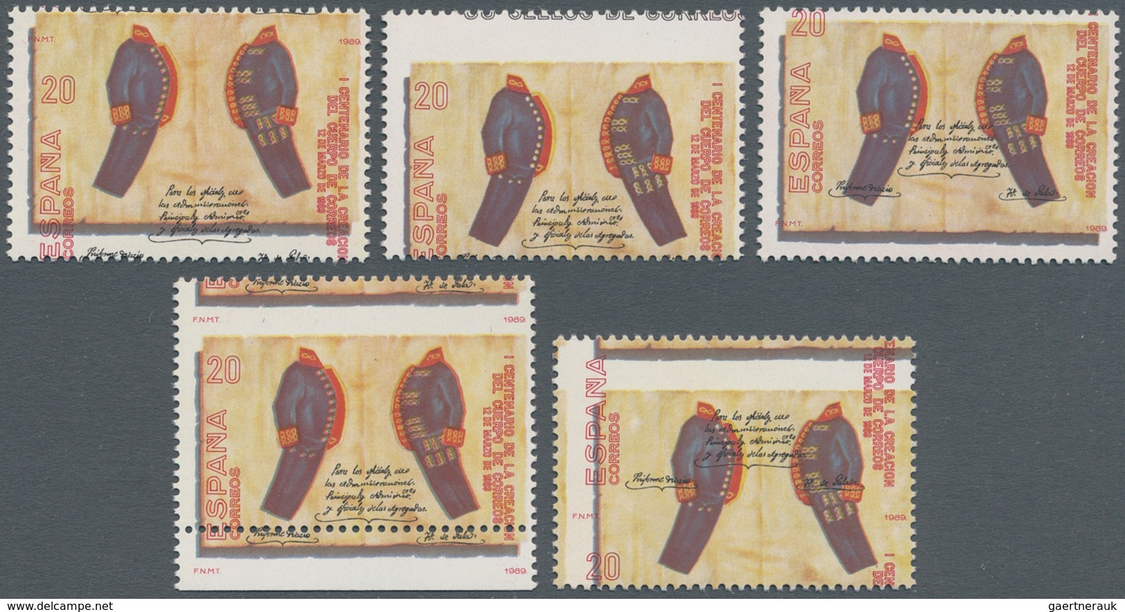 Spanien: 1989, Centenary Of Spanish Post 20pta. 'postal Uniforms' In A Lot With About 700 Stamps All - Covers & Documents