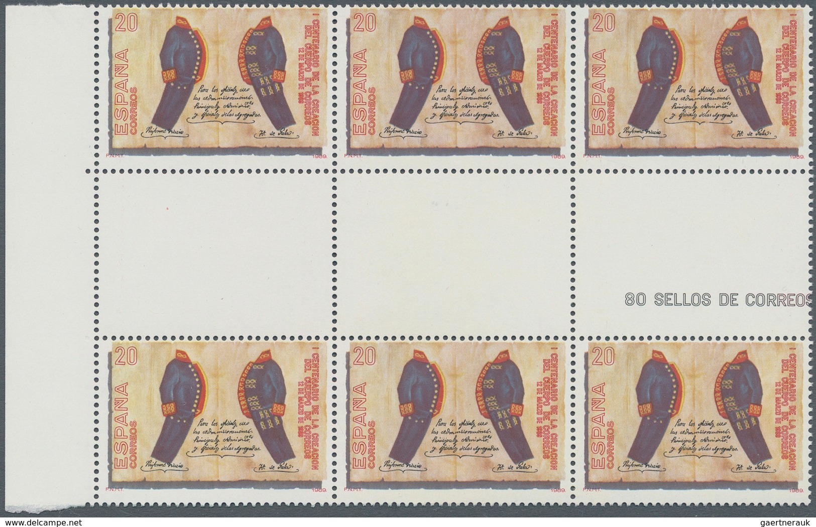 Spanien: 1989, Centenary Of Spanish Post 20pta. 'postal Uniforms' In A Lot With About 700 Stamps All - Lettres & Documents