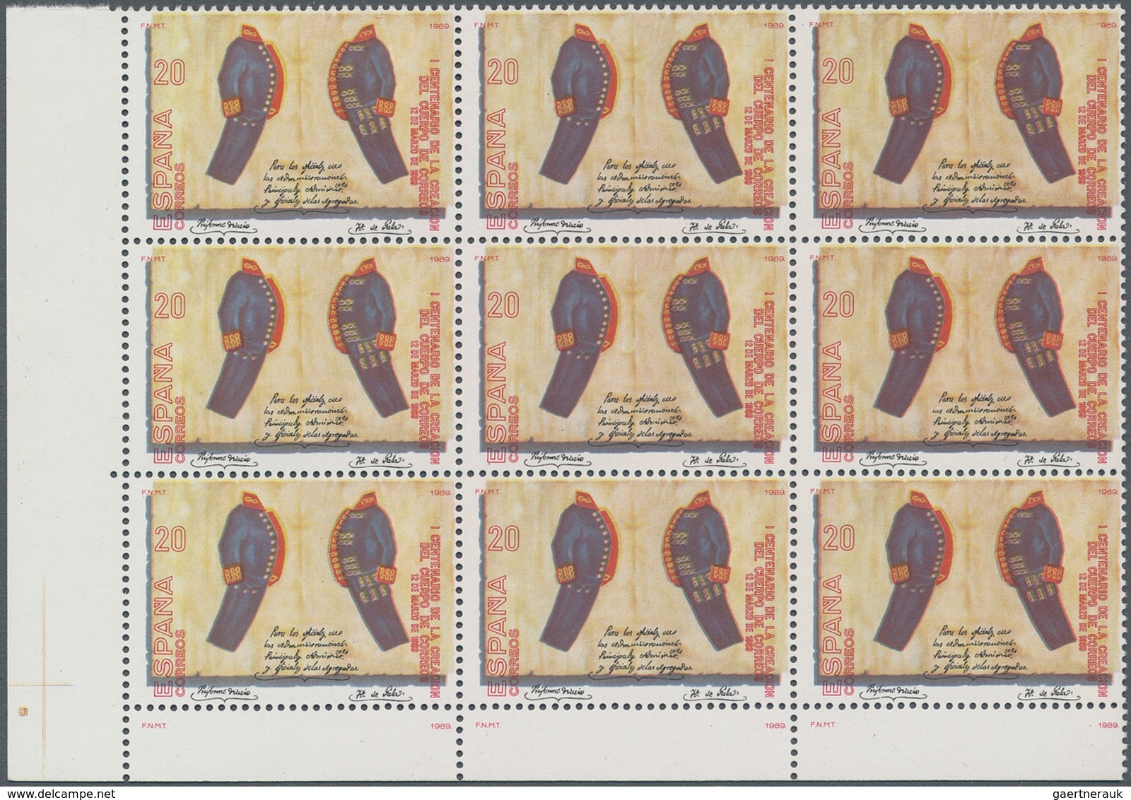 Spanien: 1989, Centenary Of Spanish Post 20pta. 'postal Uniforms' In A Lot With About 700 Stamps All - Covers & Documents