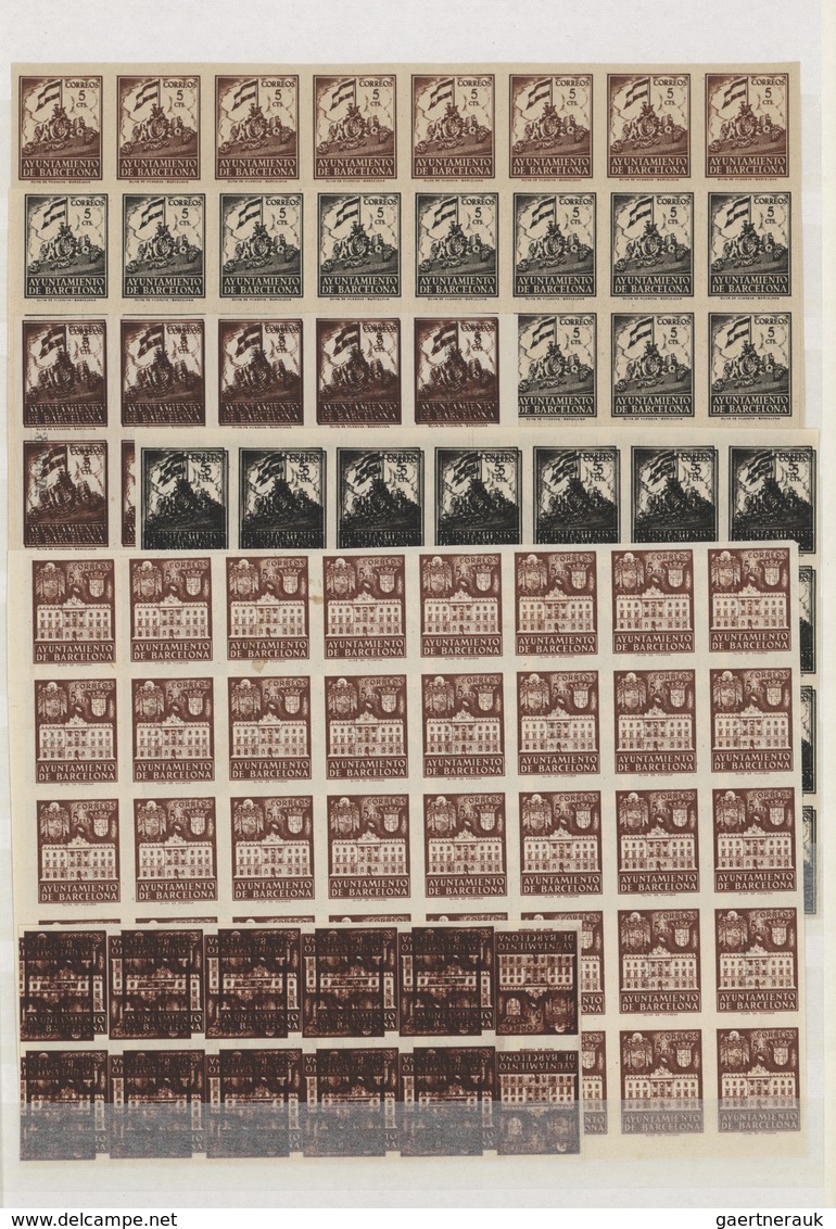 Spanien - Zwangszuschlagsmarken Für Barcelona: 1929/1945, Specialised Collection Of The Compulsory S - War Tax