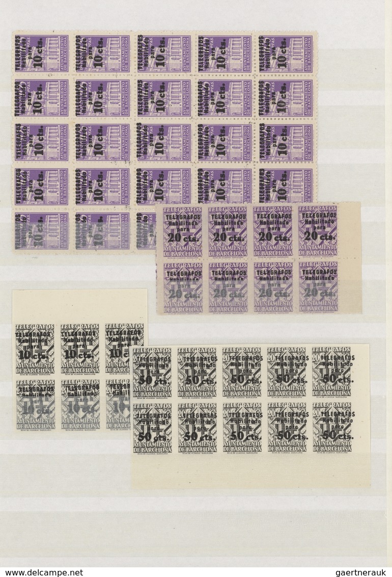 Spanien - Zwangszuschlagsmarken Für Barcelona: 1929/1945, Specialised Collection Of The Compulsory S - War Tax