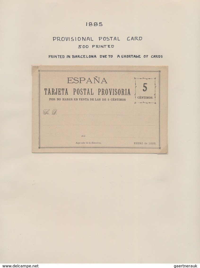 Spanien - Ganzsachen: 1873/1988 Collection Of Unused Postal Stationery Including The Colonial Areas, - 1850-1931