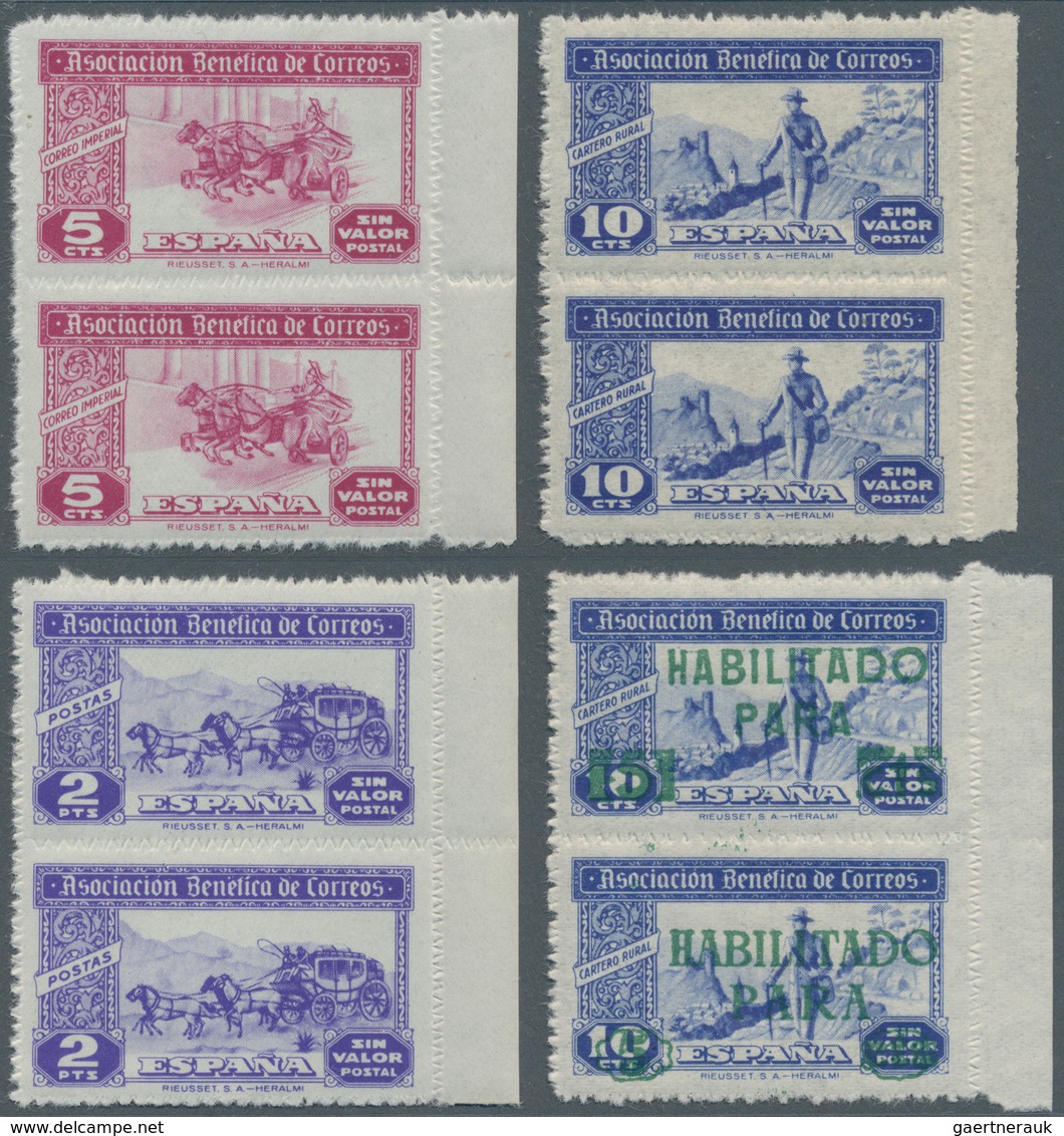 Spanien - Besonderheiten: 1940 (ca.?), Special Stamp Issue 'Asociacion Benefica De Correos' Four Dif - Andere & Zonder Classificatie