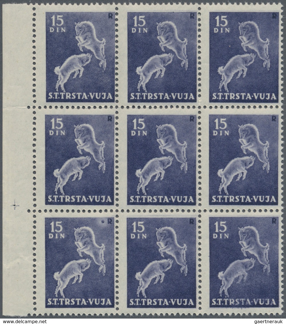 Triest - Zone B: 1950, Definitive Issue 15din. Greyish-violet ‚domestic Goat‘ In A Lot With 67 Stamp - Oblitérés