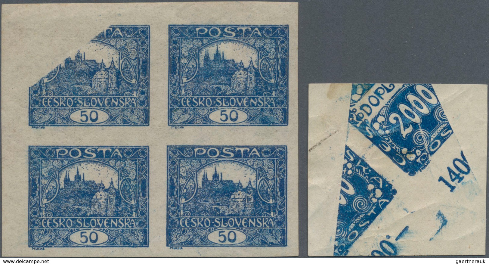 Tschechoslowakei: 1918/1920, Lot Of Specialities: Cover Franked With Revolution Overprints, Hradcany - Covers & Documents