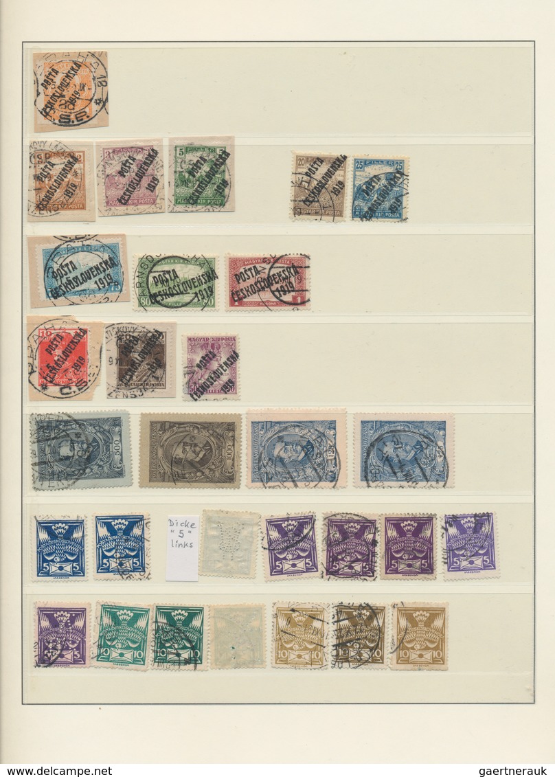 Tschechoslowakei: 1918/1939, Mainly Used Collection In A Lindner Binder, Collected Severalfold And S - Lettres & Documents