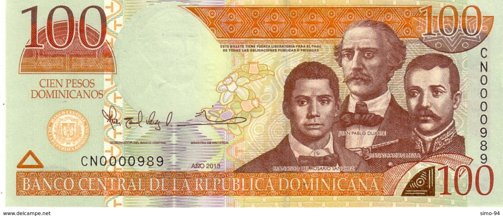 Dominican Republic  P.184b  100 Pesos 2013 Unc - Repubblica Dominicana