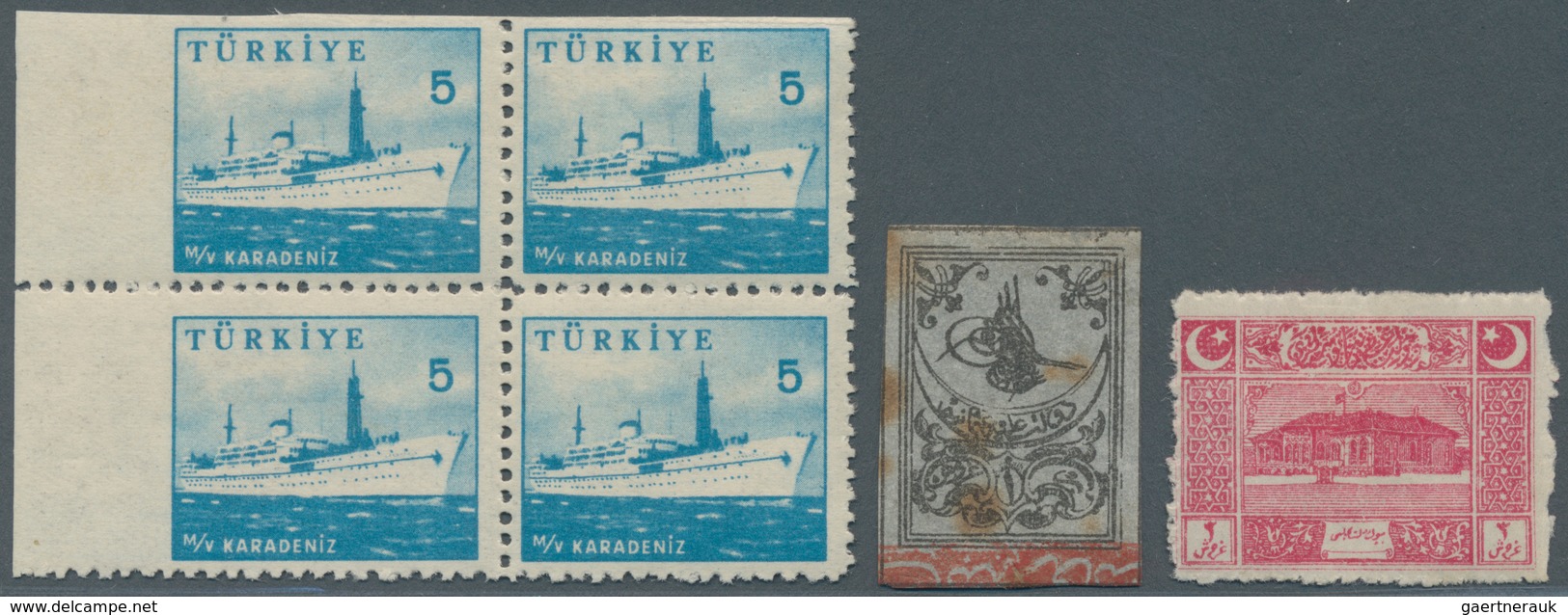 Türkei: 1864/1959, Mint Lot On Retail Cards, Incl. 1864 1ghr. Black On Grey (some Toning), Three Set - Gebruikt