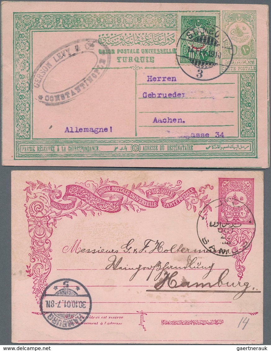 Türkei - Ganzsachen: 1887-1910: Eight Postal Stationery Cards, Seven Used To Germany, One Domestic, - Ganzsachen