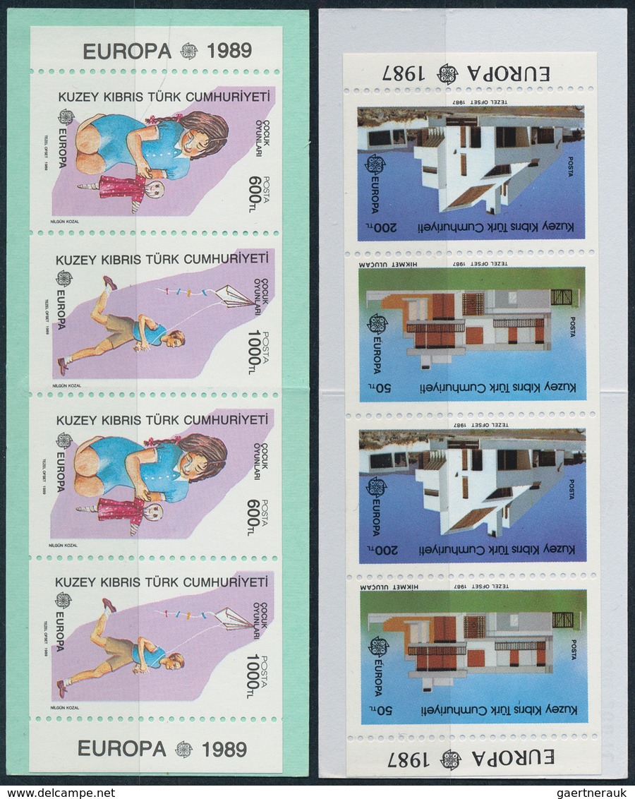 Türkisch Zypern: 1987;1989, Europa, 1987 Ca. 1000 Copies Of The Booklets, Probably Much More, And 19 - Unused Stamps