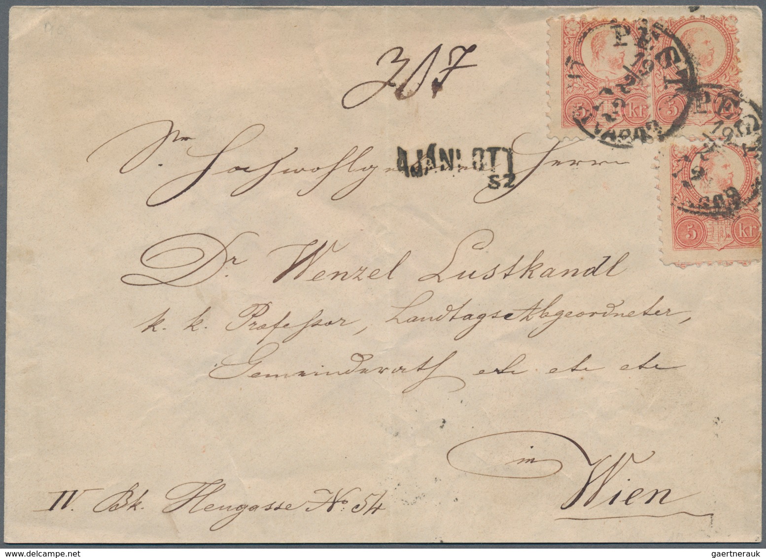 Ungarn: 1871/1875 (ca.), Nice Lot Of Over 20 Covers Of The First Issue Franz-Josef Including Many Re - Lettres & Documents