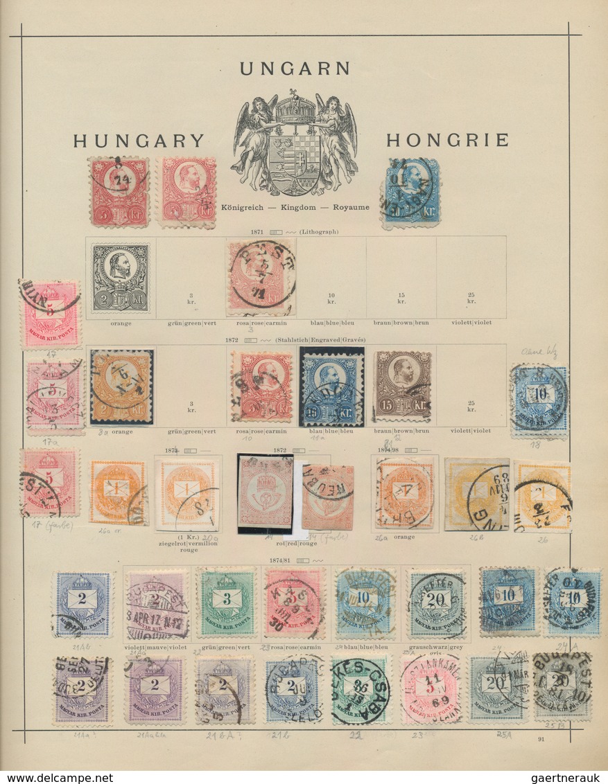 Ungarn: 1871/1990, Comprehensive Collection In A Schaubek Binder, From Early Issues And Well Sorted - Lettres & Documents