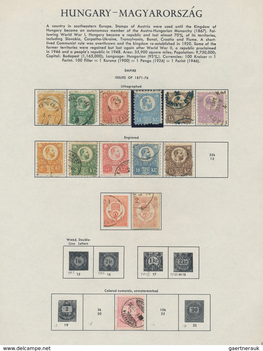 Ungarn: 1872/1973, Mint And Used Collection In A Minkus Album, From 1st Issues Well Collected Throug - Brieven En Documenten