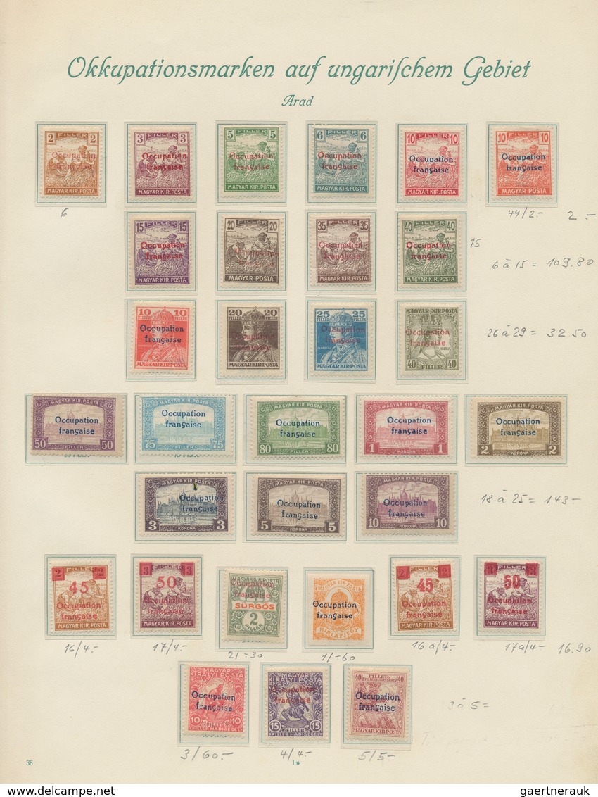 Ungarn - Besetzte Gebiete: Arad: 1919/1921, Mainly Mint Collection Of Apprx. 300 Stamps On Borek Alb - Autres & Non Classés