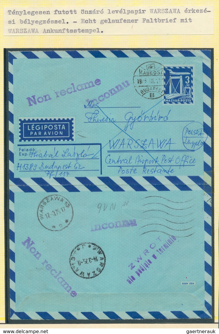 Ungarn - Ganzsachen: 1950/1992 (ca.), This Lot Offers Laszlo Hrabal's Exhibition Collection Containi - Postal Stationery