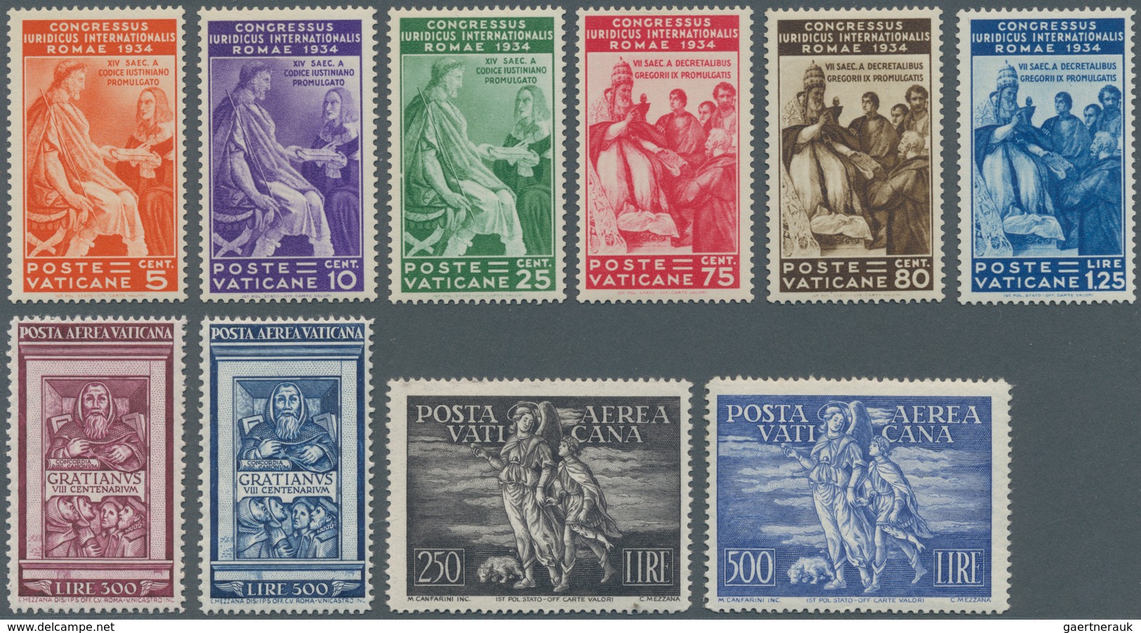 Vatikan: 1935/1952, Unmounted Mint Lot Of Better Issues: 1935 Juridical Congress, 1948 Airmails, 194 - Colecciones