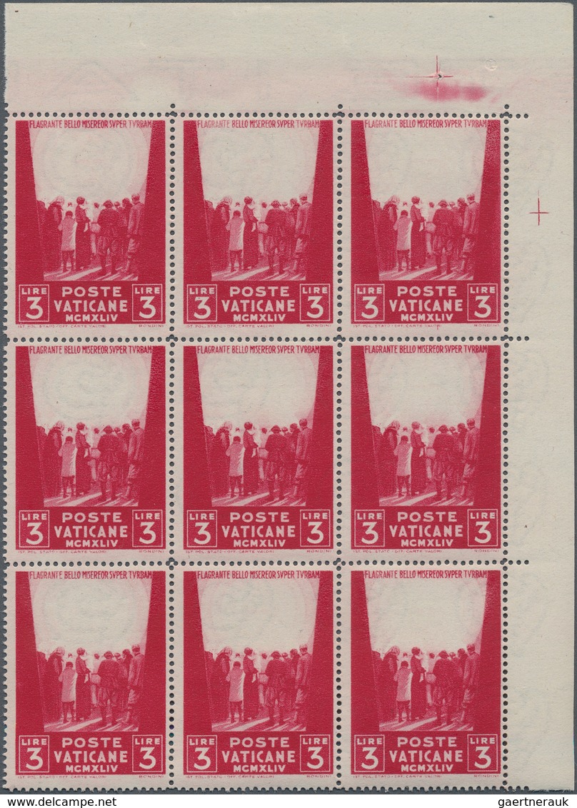 Vatikan: 1945, Relief Organisation For The Victims Of War 3l. Dark Carmine With MISSING BACKGROUND I - Collections