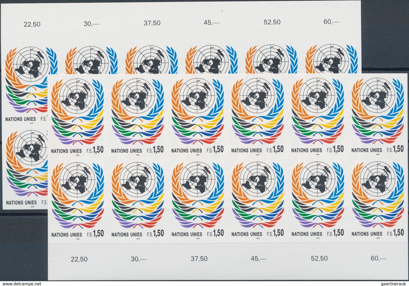 Vereinte Nationen - Genf: 1969/2000. Amazing collection of IMPERFORATE stamps and progressive stamp