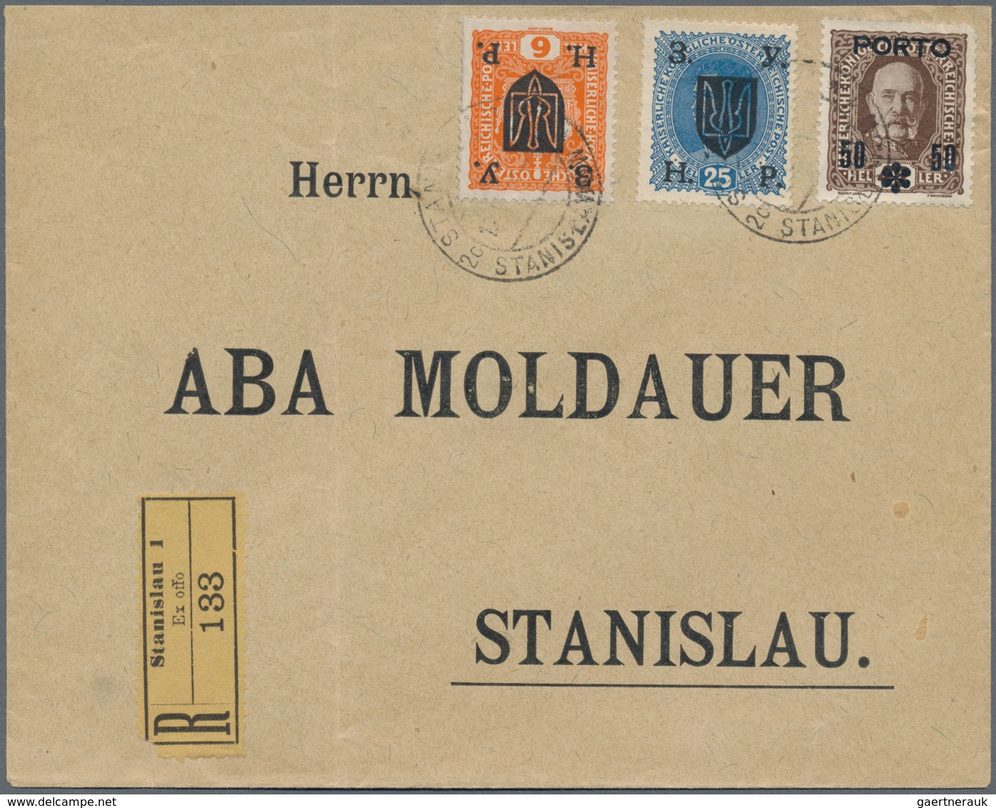 Westukraine: 1919, Lot Von 5 Eingeschriebenen Lokalbriefen STANISLAU Mit Unterschiedlichen Frankatur - Ucrania