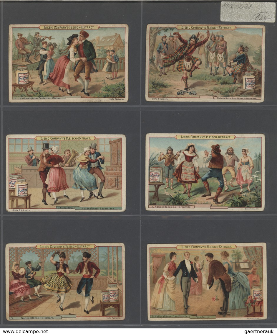 Europa: 1880/1960 (ca.), Liebig trading cards, massive dealers stocks covering 95 albums and 39 boxe