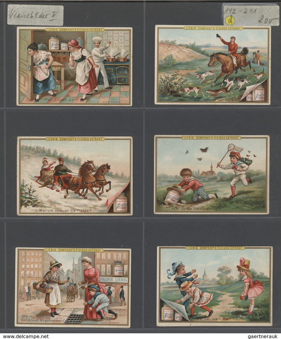 Europa: 1880/1960 (ca.), Liebig trading cards, massive dealers stocks covering 95 albums and 39 boxe