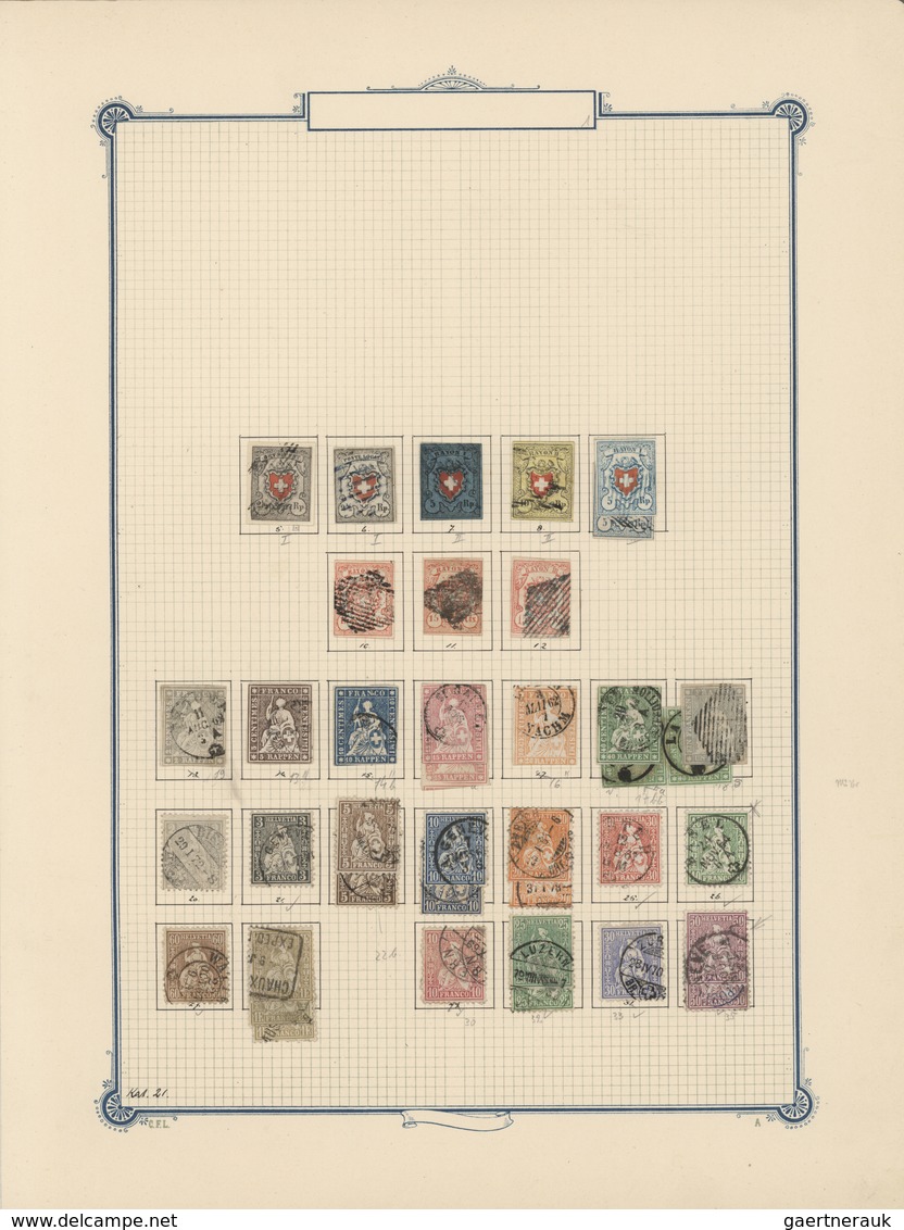 Europa: 1850/1930 (ca),2 Großformatige,alte Permanent Alben (ca 37x39 Cm, Klemmbinder)mit Umfangreic - Sonstige - Europa