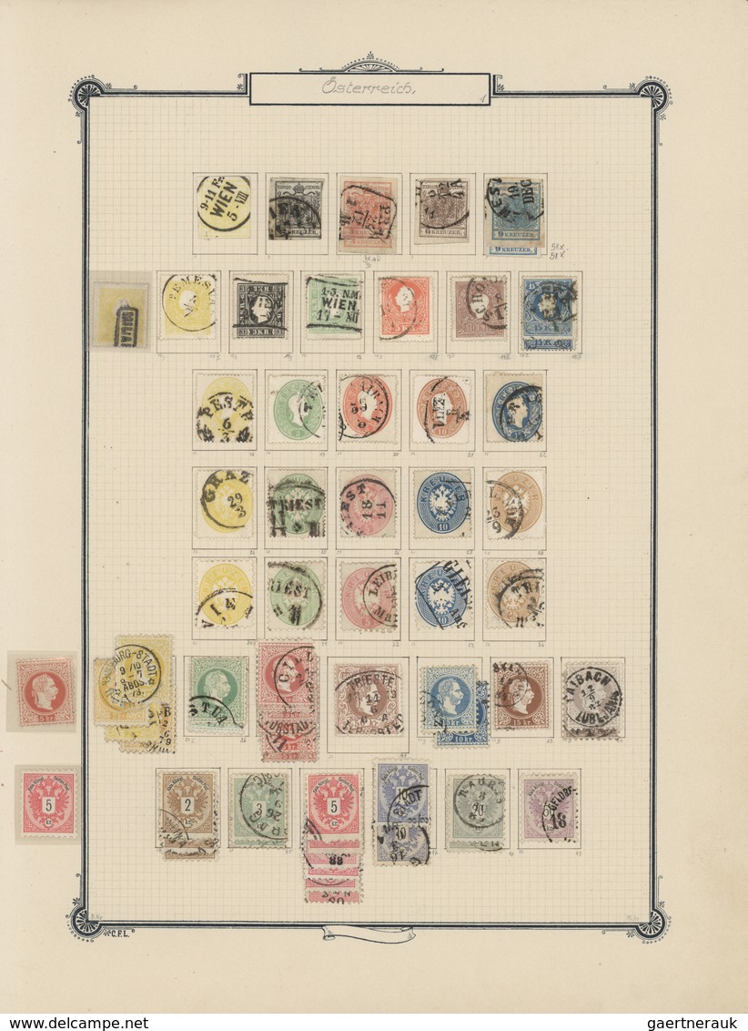 Europa: 1850/1930 (ca),2 großformatige,alte Permanent Alben (ca 37x39 cm, Klemmbinder)mit umfangreic