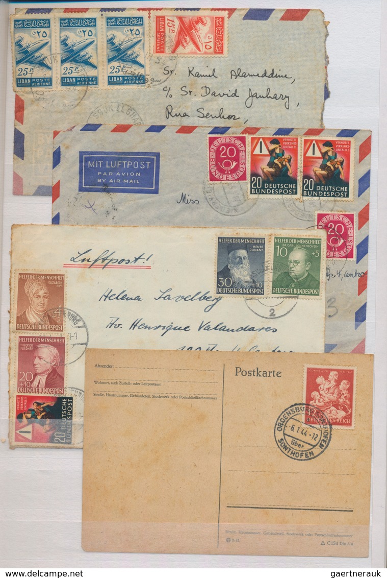 Europa: 1904/1955, More Than 260 Interesting Covers And Postal Stationeries, Mostly Europe, With Man - Otros - Europa