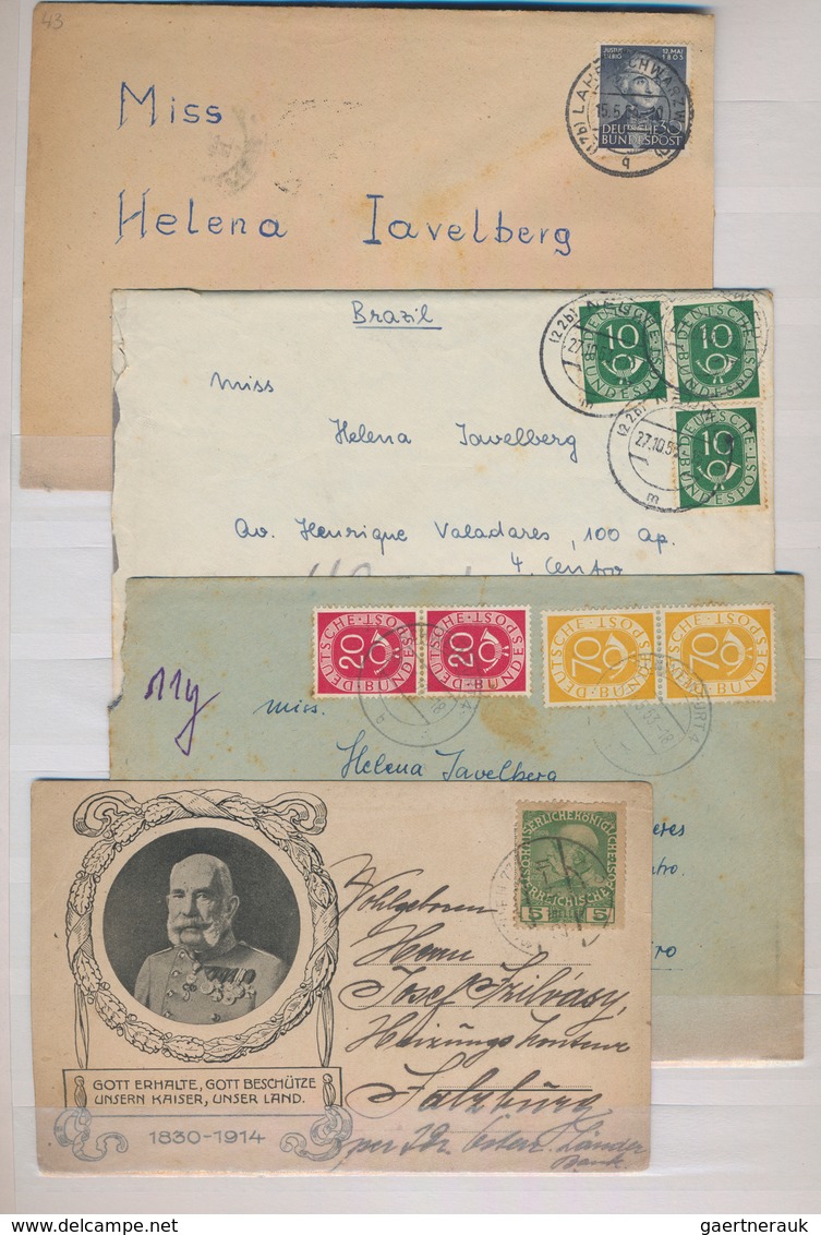 Europa: 1904/1955, More Than 260 Interesting Covers And Postal Stationeries, Mostly Europe, With Man - Europe (Other)