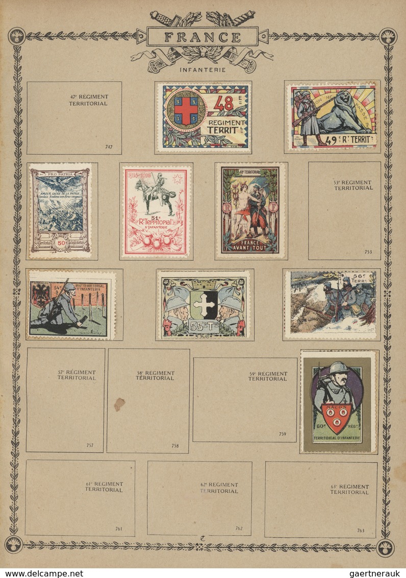 Europa: 1914-48, GUERRE DE 1914 "ALBUM DES TIMBRES DE GUERRE" : Old Album Bearing Vignettes Of Franc - Otros - Europa