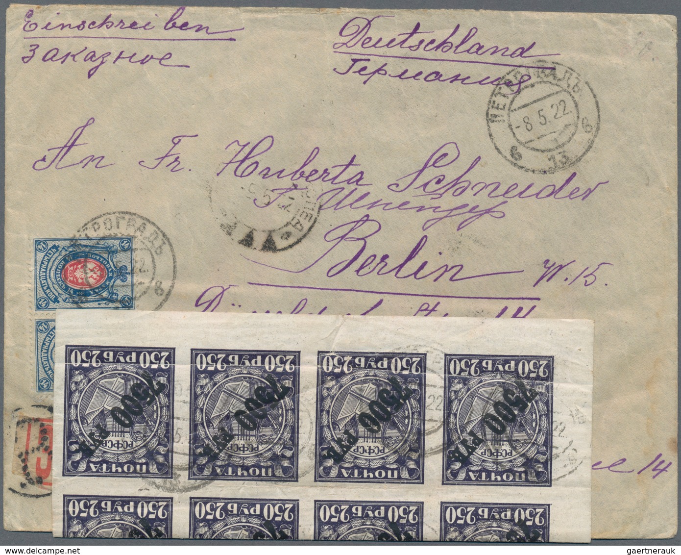 Europa: 1922-1938, Group Of Six Unusual Covers Including 1922 Registered Cover From Russia To German - Andere-Europa