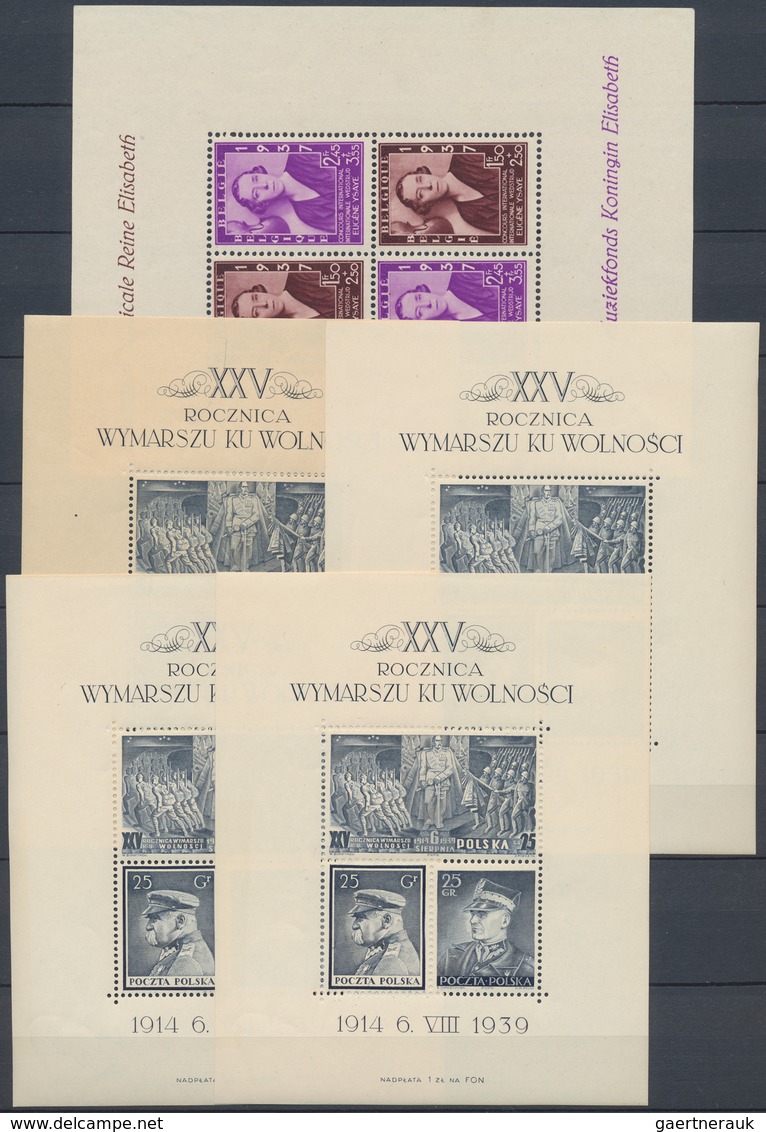 Europa: 1926/1958, Assortment Of Mainly Souvenir Sheets, Several Better Pieces Noted, E.g. Poland, S - Otros - Europa