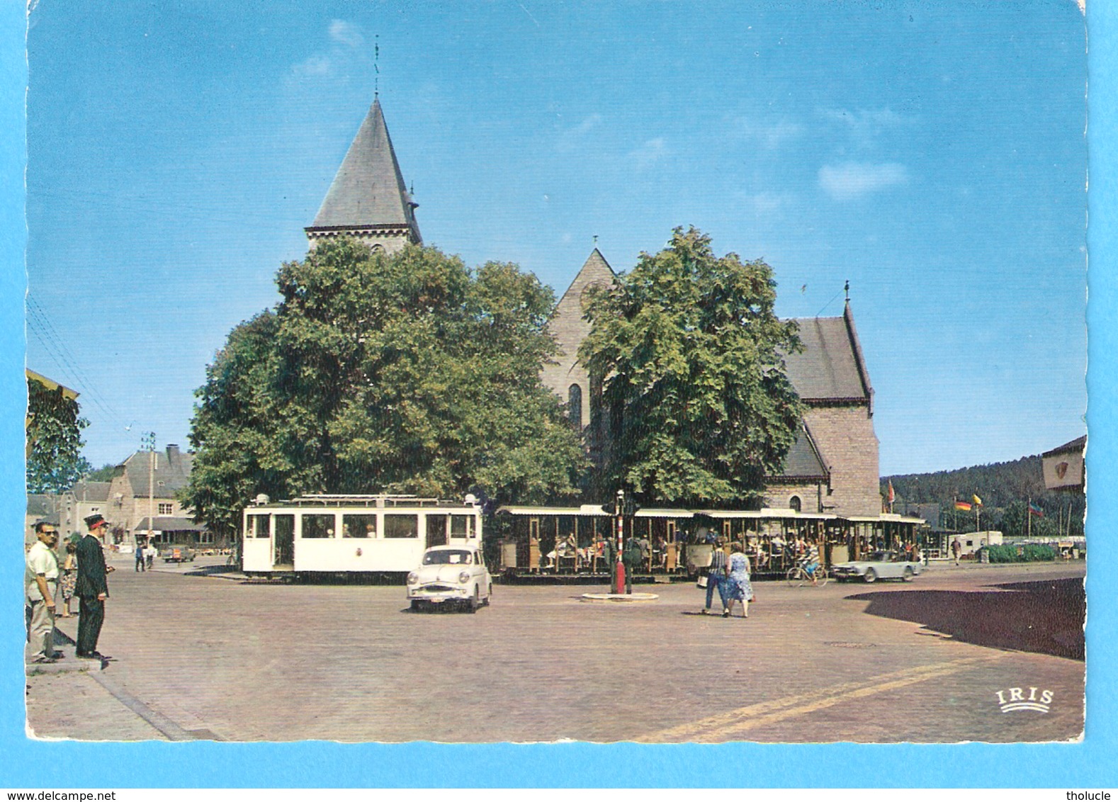 Han-sur-Lesse (Rochefort-Belgique)-écrite En 1957-Départ Du Tram Vers La Grotte-Vintage Cars-SIMCA ARONDE-TRIUMPH TR4 - Rochefort