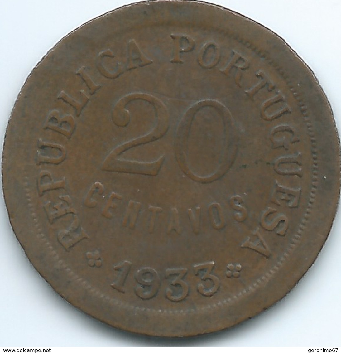 Guinea-Bissau / Portuguese - 1933 - 20 Centavos - KM3 - Guinea Bissau