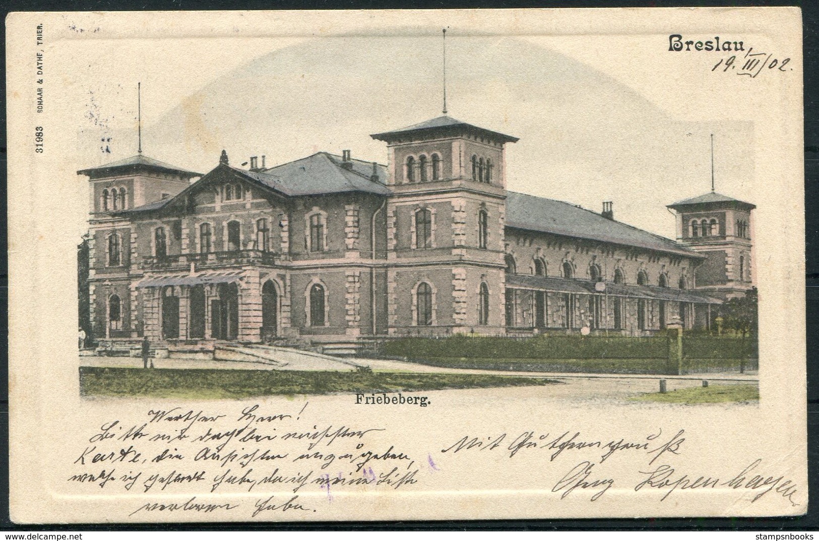 1902 Germany Breslau Friebeberg Postcard - Leiden Holland - Storia Postale