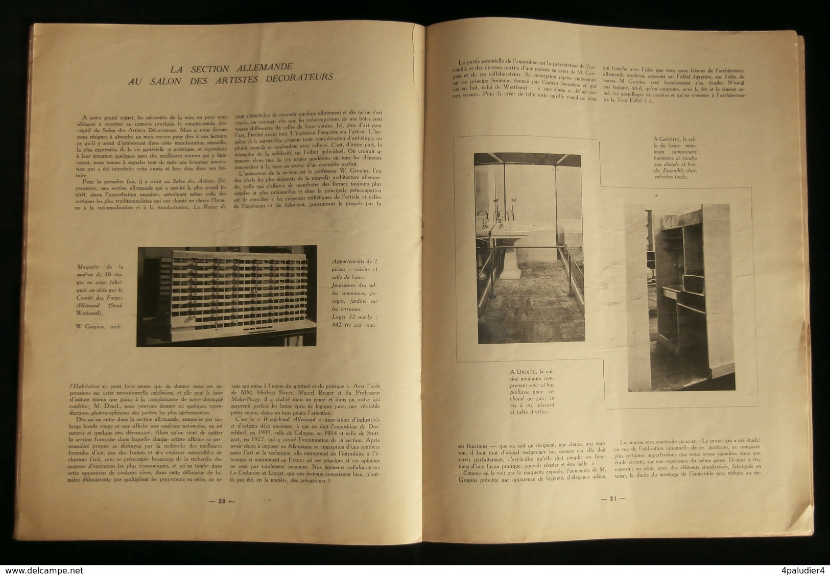 ( Architecture Arts Décoratifs Bauhaus Gropius ) LA REVUE DE L'HABITATION  " MA PETITE MAISON " Juin 1930 - Arte