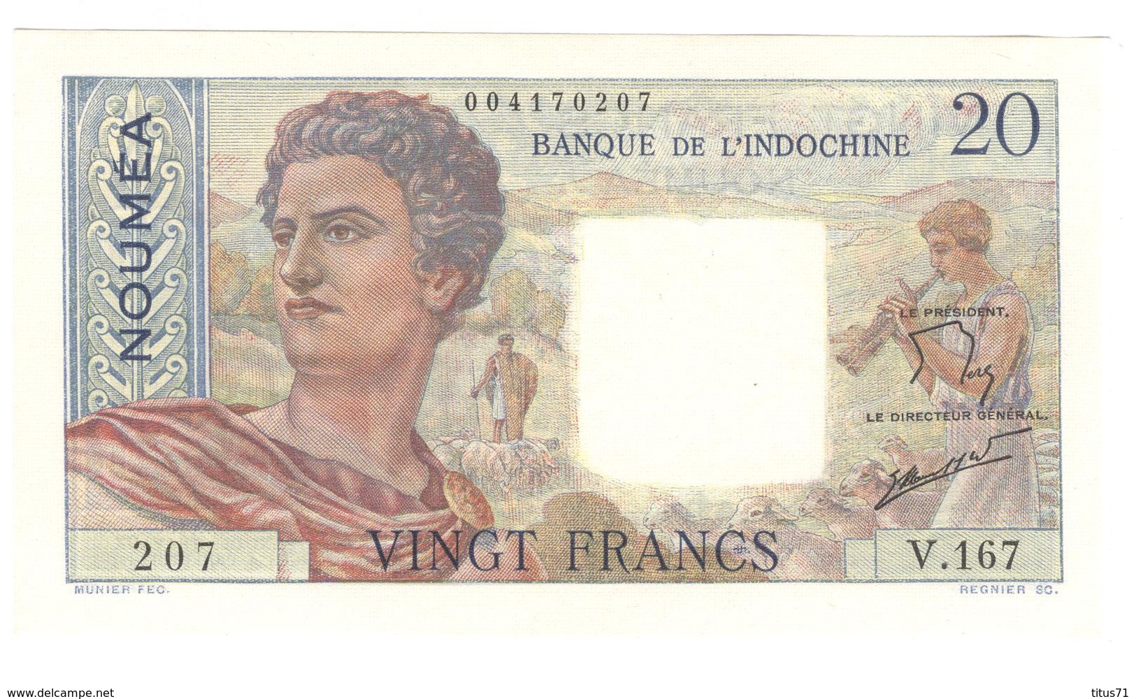 Billet 20 Francs Nouméa - Banque De L'Indochine - Superbe - Autres & Non Classés