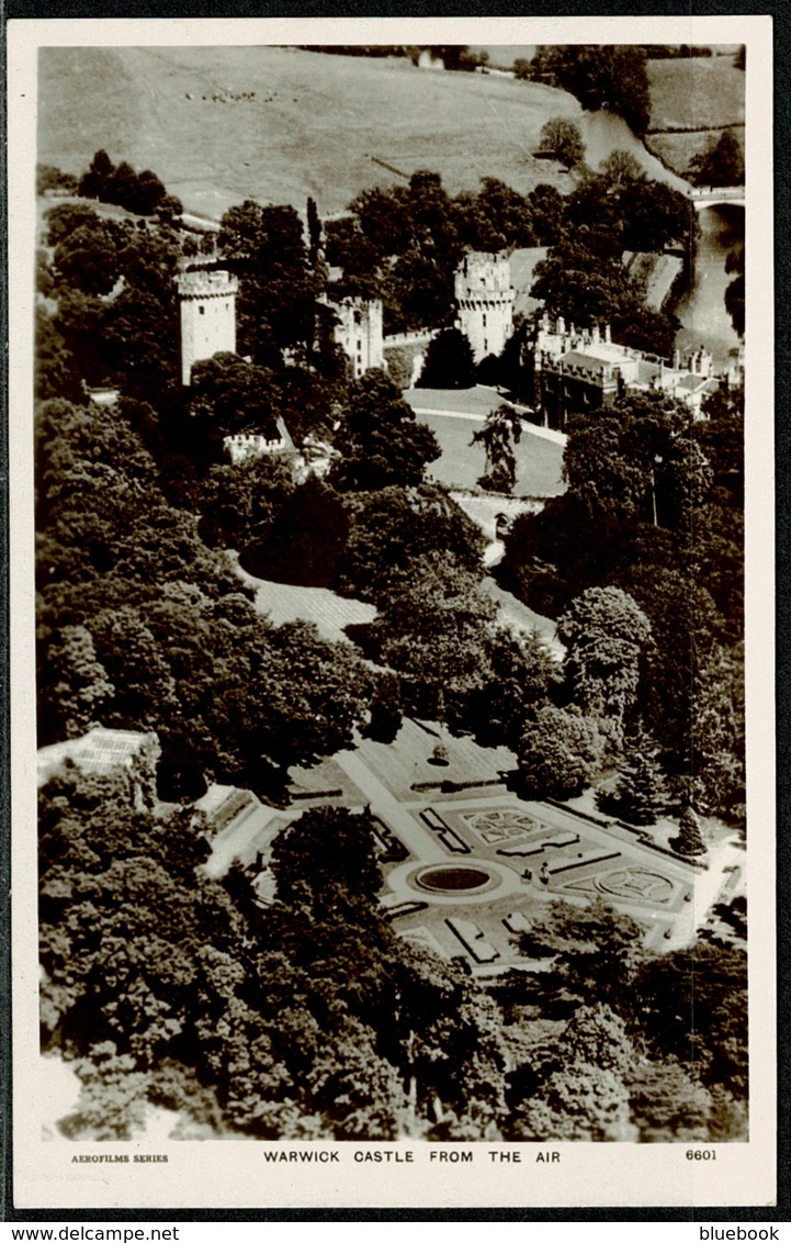 Ref 1298 - Aerial Real Photo Postcard - Warwick Castle From The Air - Warwickshire - Warwick