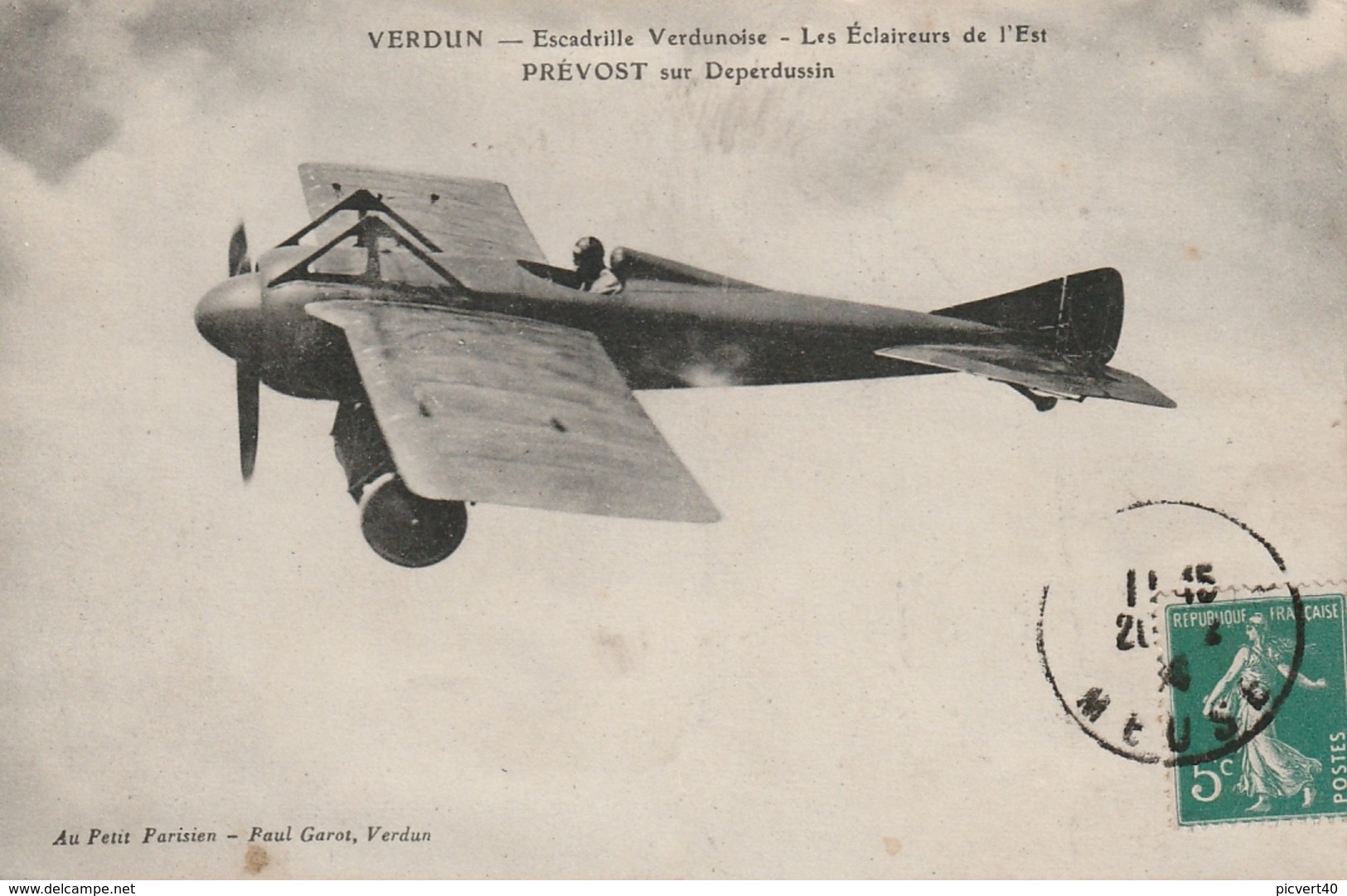 Verdun,escadrille  Verdunoise Les éclaireurs De L Est,prévost Sur Deperdussin,timbrée,écrite - Verdun