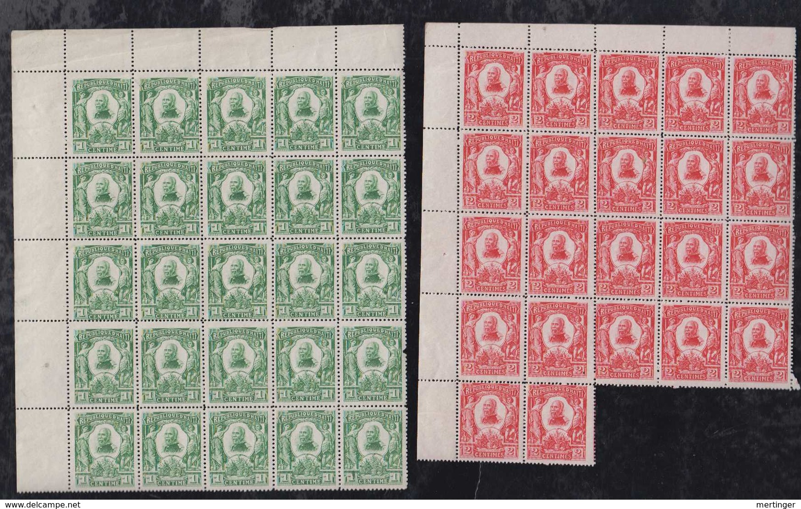 Haiti Mi# 81-86 * + ** Mint + MNH Block Of 22 + 25 Nord Alexis 1904 - Haiti